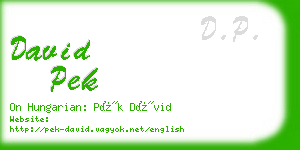 david pek business card